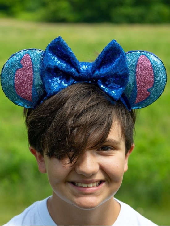 Disney Inspired Handmade STITCH Blue Sequins Ears - NWOT main image 6